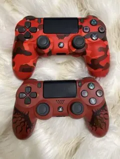 PS4 コントローラーモンスターハンター　ps4コントローラー カモフラレッド