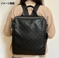 未使用　リュック　3WAY　ショルダーバッグ　黒　レザー　PU　ノーブランド