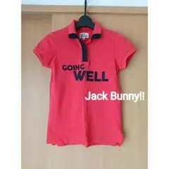 Jack Bunny!!★ワッペンロゴかわいいポロシャツレディース女性ゴルフ
