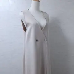 ZARA フェイクスエード ロングジャンパースカート ロングワンピース