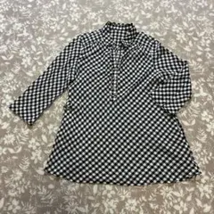 チェック柄シャツ　チュニック Lサイズ　8分袖