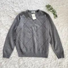 新品クロコダイル定価10395円　ニットセーター　Lサイズ　グレー