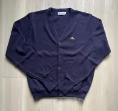 70s IZOD LACOSTE アクリルカーディガン ネイビー　XL USA製