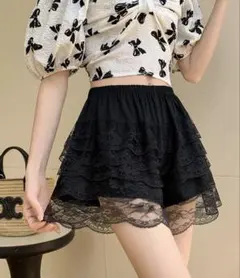 フリルパンツ ショートパンツ レース 見せパン ペチパンツ レースペチパンツ