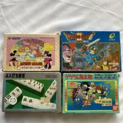 外箱付きファミコンカセット4本セット［ミッキーマウス他］※説明書無し