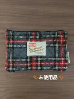 未使用　Traditional Weatherwear タータンチェックポーチ