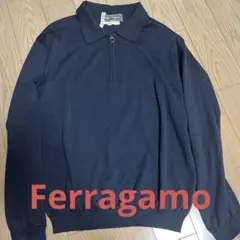 Salvatore Ferragamo ハーフジップ ニット ネイビー Mのサムネイル