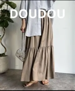 DOUDOUティアードフレアスカート ロング丈