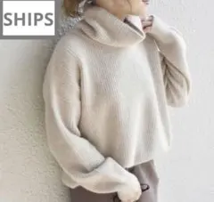 SHIPS　フォックスタートルネックプルオーバー　ベージュ