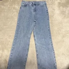 ストレートデニム ライトブルー ハイウエスト