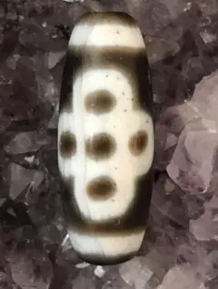 最終値下げ‼️希少高級天珠‼️紅朱砂‼️老礦閃電五眼天珠　約30×12mm