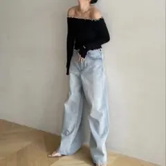 【即日発送】SeaRoomlynn 2wayメローknitトップス　ブラックのサムネイル