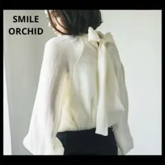 【新品♪SMILE ORCHID】リボン付き 2WAYボウタイ長袖ブラウスのサムネイル