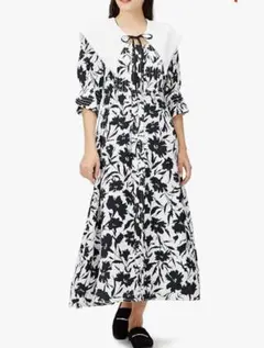 SNIDEL スナイデル ウサギオンライン ビッグカラープリントワンピース