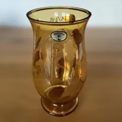ボヘミアグラス　チェコスロバキア　金彩花瓶のサムネイル