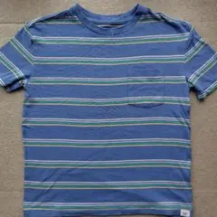 GAP ボーダー ポケットTシャツ ブルー130cmのサムネイル