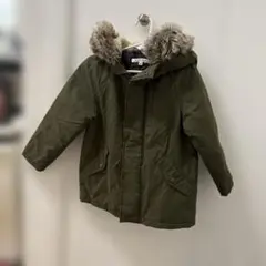 GLOBAL WORK ファー付きコート Mサイズ オリーブグリーン