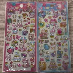 ジュエリーシール　3Dシール　動物・食べ物シール 2枚セット