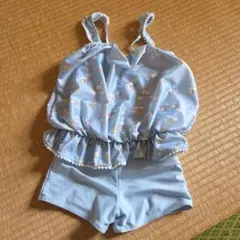 【最終価格】女の子向け水着 130cm 水色 フリル付き