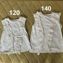 GU トップス　ノースリーブ　タンクトップ　120 140 セット