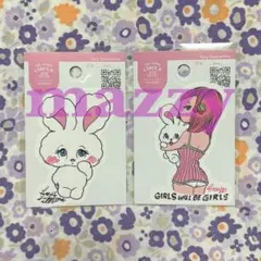 foxy illustrations うさぎ ステッカー シール 2点セット