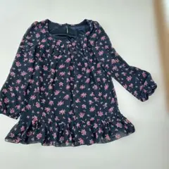 花柄長袖チュニック Mサイズ ネイビー