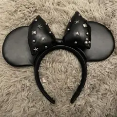 ディズニー　ミニー　カチューシャ　スタッズ　レザー