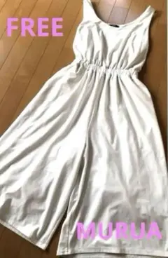 【MURUA 】ムルーア オールインワン サロペット ワイドパンツ 可愛い白♡