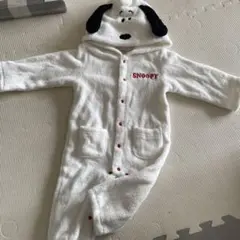 スヌーピー フード付きロンパース 80