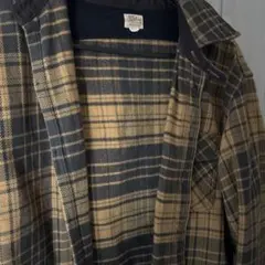 50 Deluxe チェックシャツ長袖 ベージュネイビー