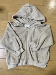 zara kids ワッフルパーカー ベージュ