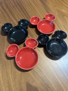 ディズニー ミッキーマウス型皿 醤油皿 4点セット