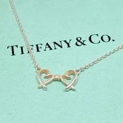 美品✨ ティファニー ダブルラビングハート ダイヤ1P ネックレス SV925