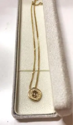 ディオール DIOR スクエアラインストーン　ロゴ　ネックレス　ヴィンテージ