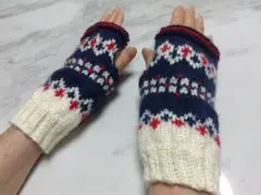 【新品・未使用】手編みハンドウォーマー（指なし手袋）タイプI【まとめ買いでお得】