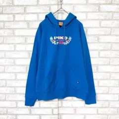 【タグ付】 PIKO ピコ　パーカー　スウェット　フーディー　青　M Y2Kのサムネイル