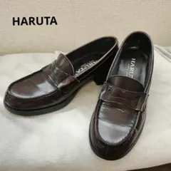 HARUTA ヒールアップローファー ブラウン24.5EEE