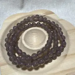 天然石 瑪瑙 グレーパープル15cm 3連