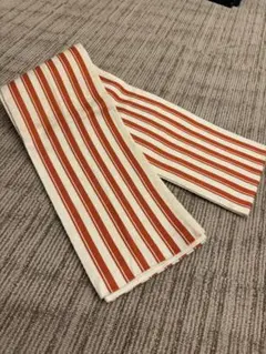 赤と白のストライプ 半幅帯　アンティーク