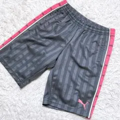 【2911】PUMA ハーフパンツ グレー 赤紫　ウエストゴムのサムネイル