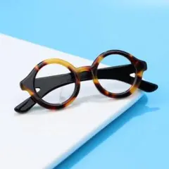 べっ甲風メガネブローチ　アンティーク調