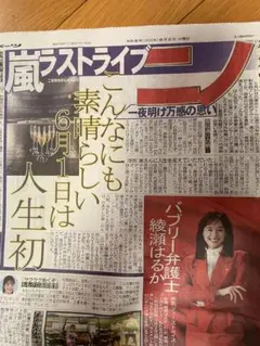 サンスポ　ニッカン　6月2日　二宮和也　嵐　2紙セットのサムネイル