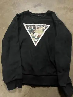 GUESS トレーナー 黒 ロゴ入り