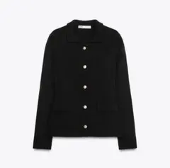 美品 ZARA ゴールドボタン ニット ジャケット