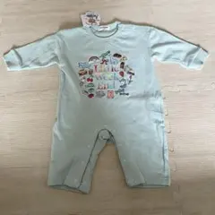 リトルウィークエンド　カバーオール　ロンパース　グリーン　刺繍　60-70 長袖