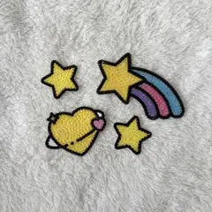 うちわデコ デコうちわ デコパーツ 星　黄色