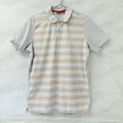 PUMA プーマ ポロシャツ 半袖 XL グレー オレンジ ゴルフ
