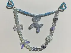 ハンドメイド 青色系 ビーズ チャーム