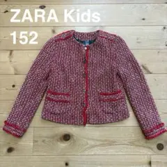 【ZARA】ツイード ジャケット ノーカラー ポケット 羽織 女の子 150のサムネイル