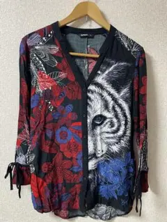 desigual デシグアル　七分袖　ブラウス　アニマル柄　中古
